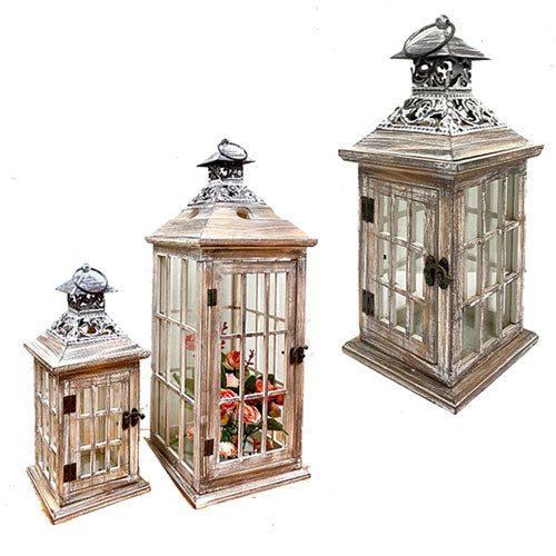 Classical Wooden Candle Holder Lantern