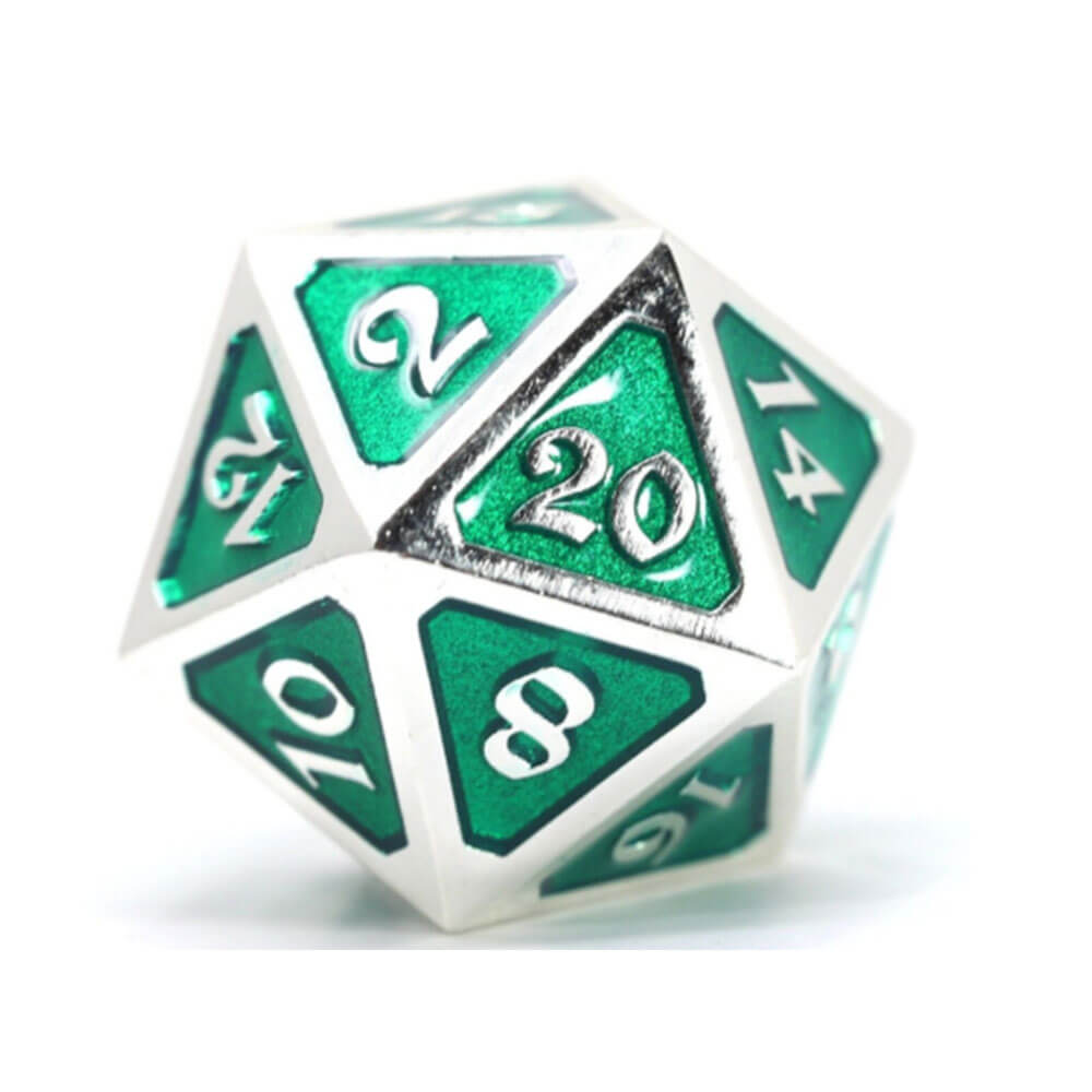 D20 Dice Metal Mythica Platinum (single)