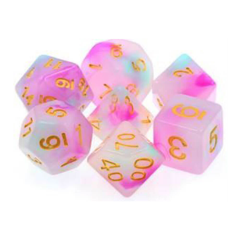 TMG Dice Serendipity White/Pink Jade Opaque (Set of 7)