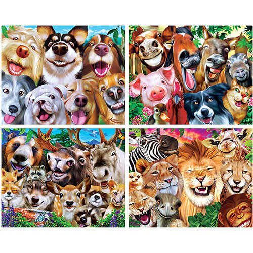 Masterpieces Puzzle Selfies Puzzle 4 Pack (100 pcs)