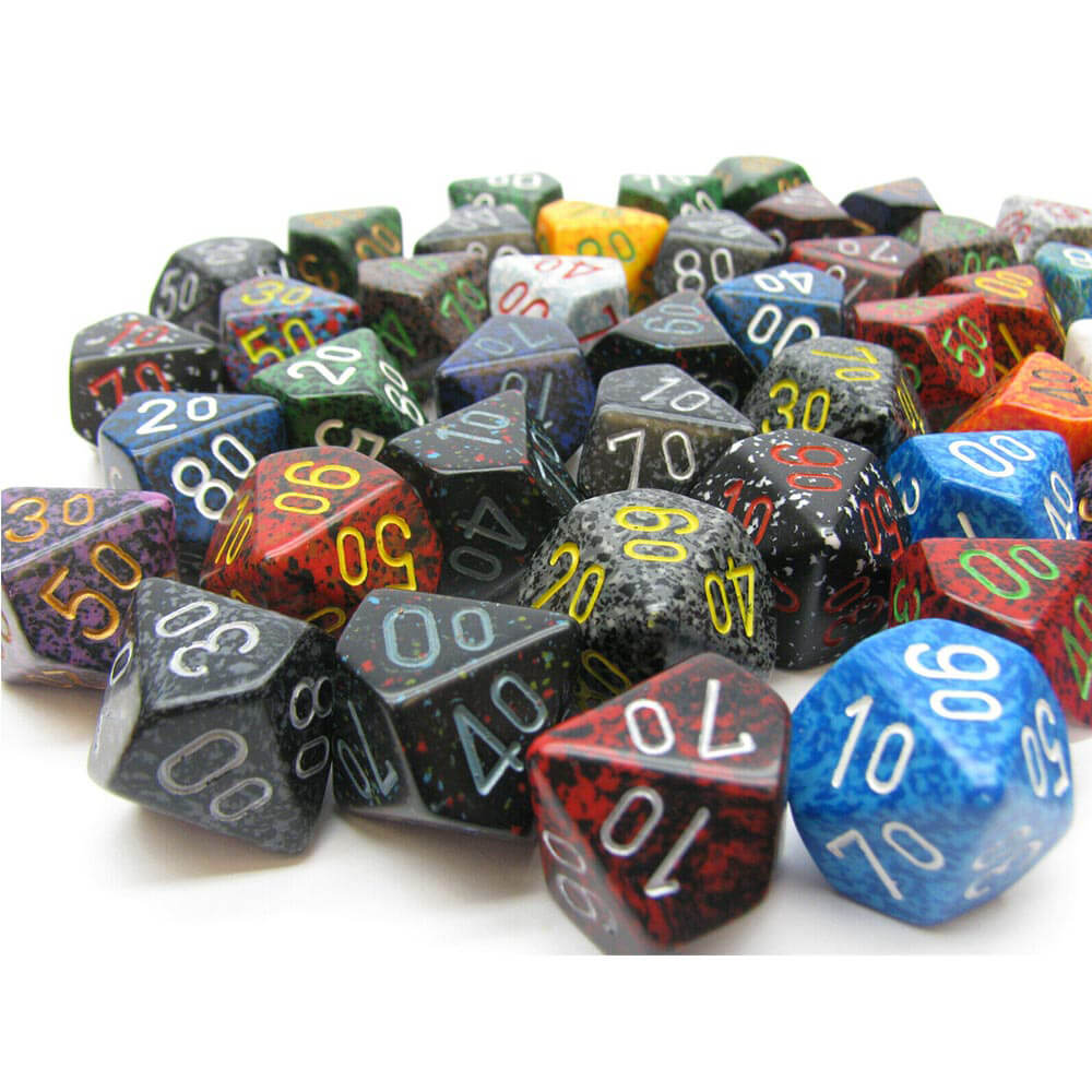 D10 Dice Dice assorti Poly (50 dés)