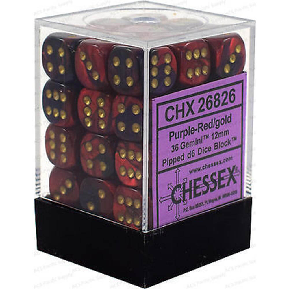 D6 DICE GEMINI 12 mm (36 terninger)