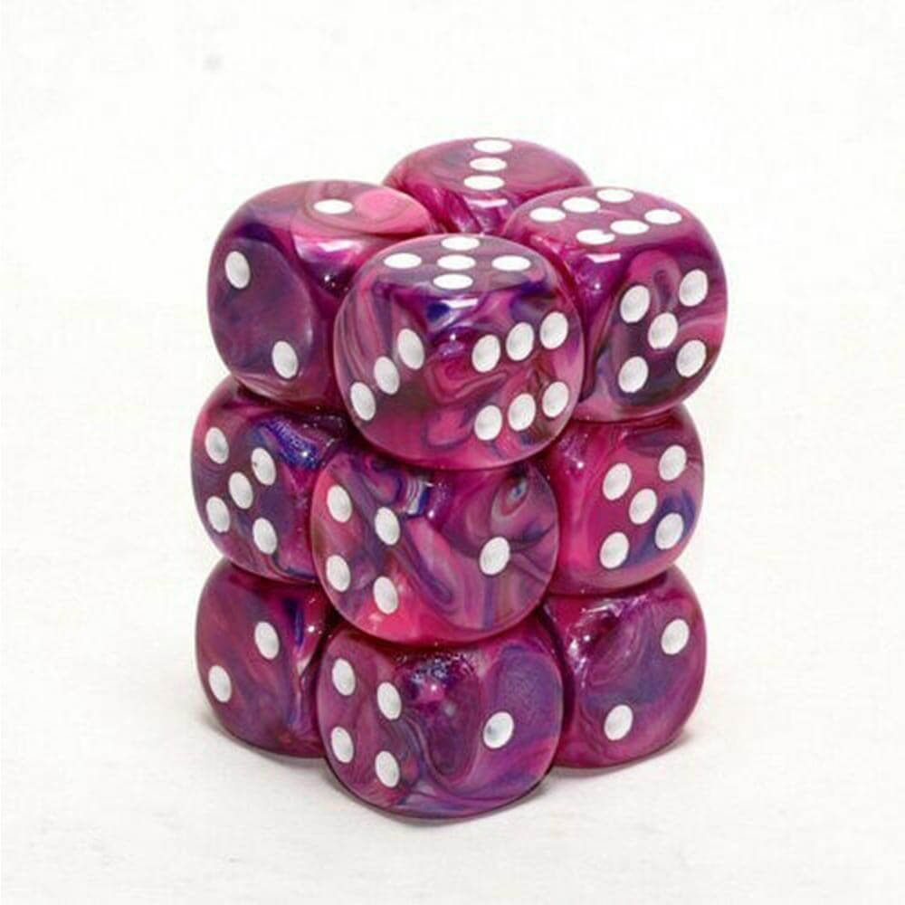 D6 DICE FESTIVE 16MM (12 DICE)