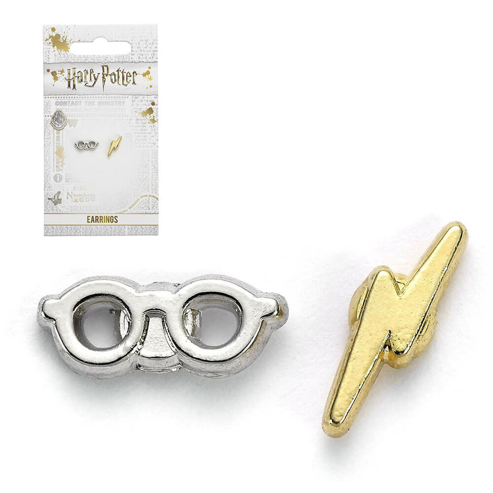 HP Silverörhängen Lightning Bolt & Glasses Stud