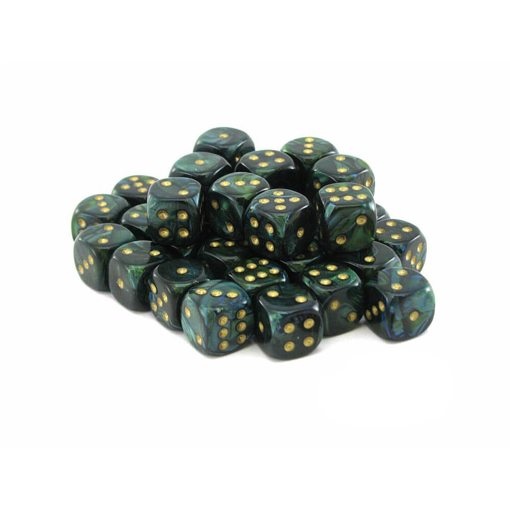 D6 terninger Scarab 12mm (36 terninger)