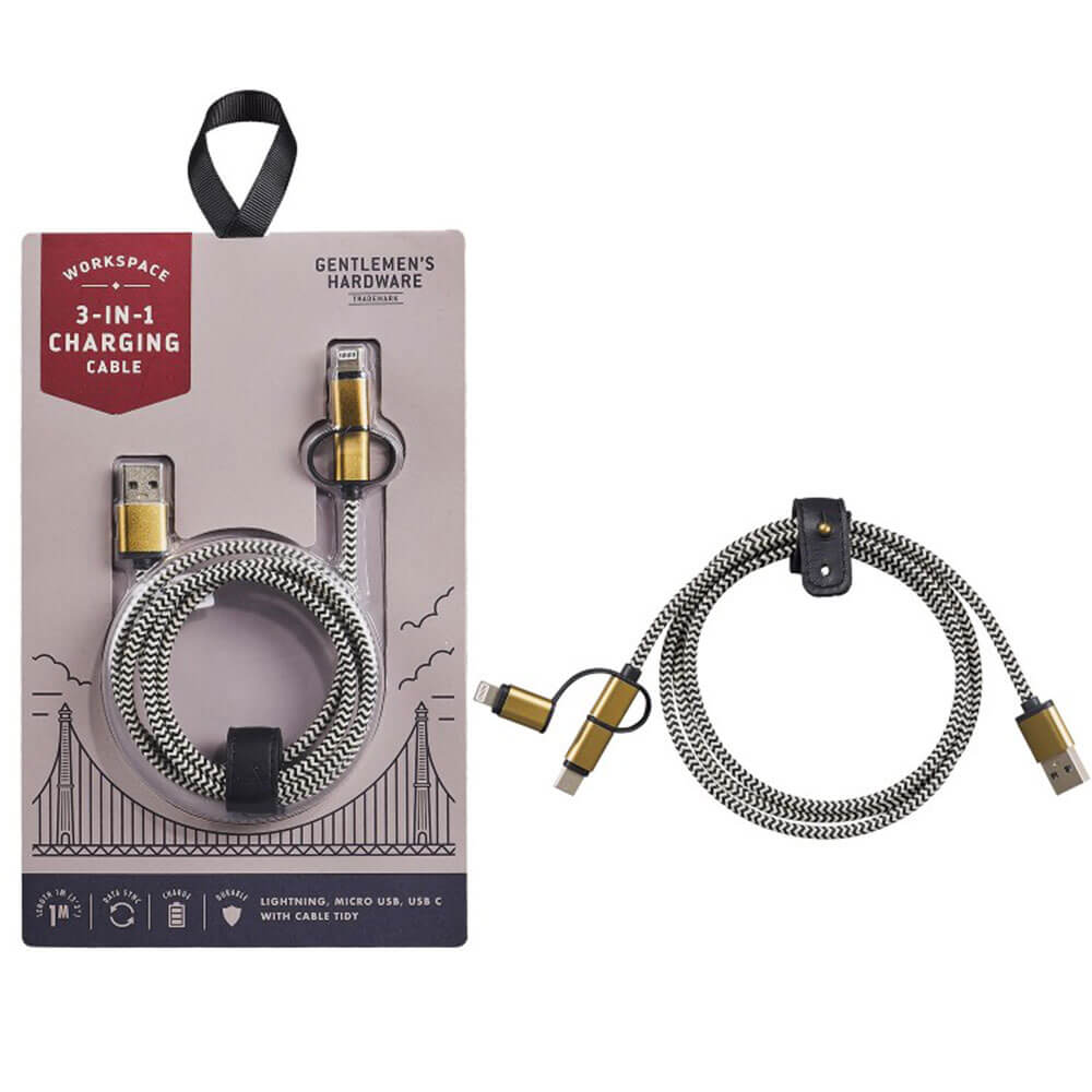 Gentlemen's Hardware 3-in-1 Charging Cable