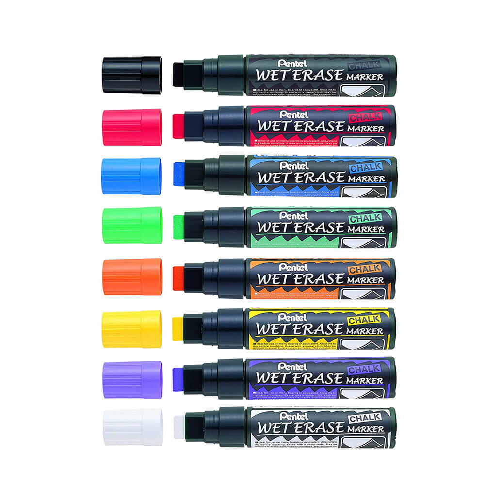 Marcador de apagamento molhado de giz líquido Pentel Redused 12pk