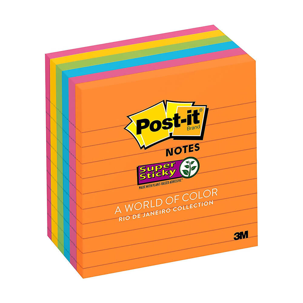 Notes super autocollantes bordées de post-it 6pk