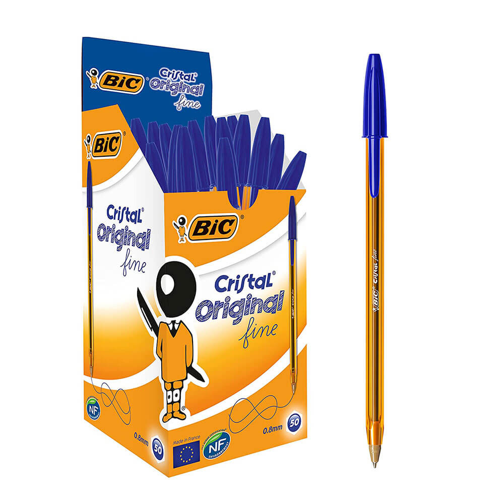 Bic Cristal Fine Fine Bolete Pen 0.8 mm 50pk