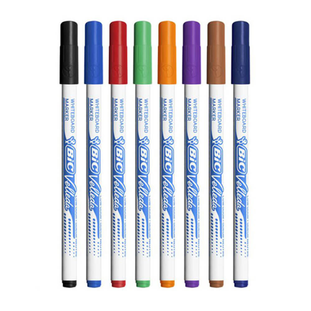 Bic Velleda Whiteboard Marker Assorted (Wallet of 8)