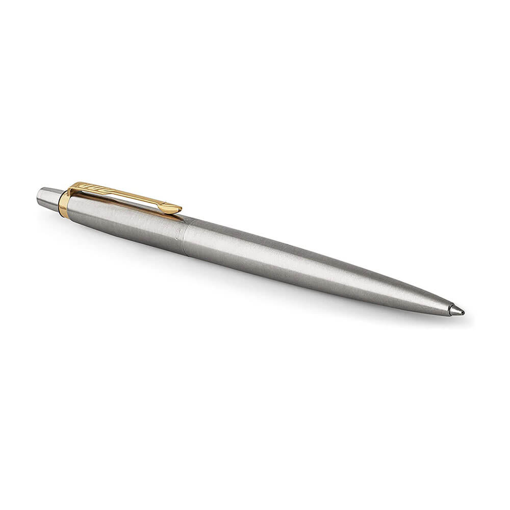 Parker Jotter Steel Gold Trim Ballpoint Pen