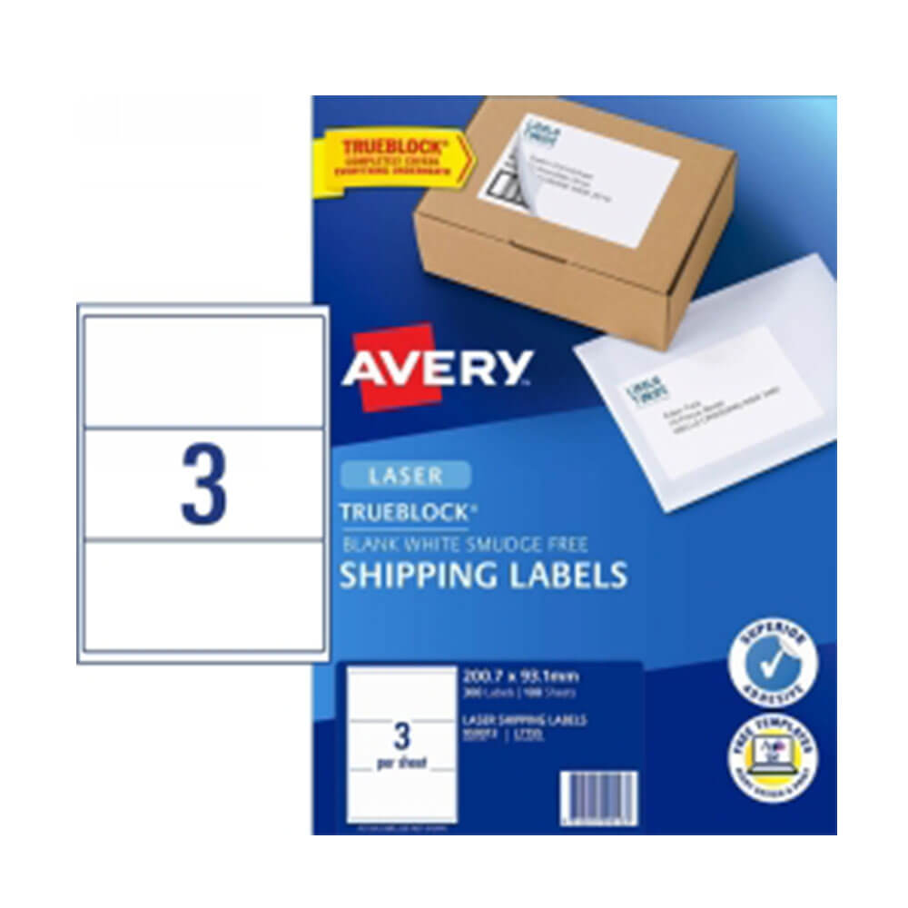 Étiquette d'expédition Avery Blanc 100pk