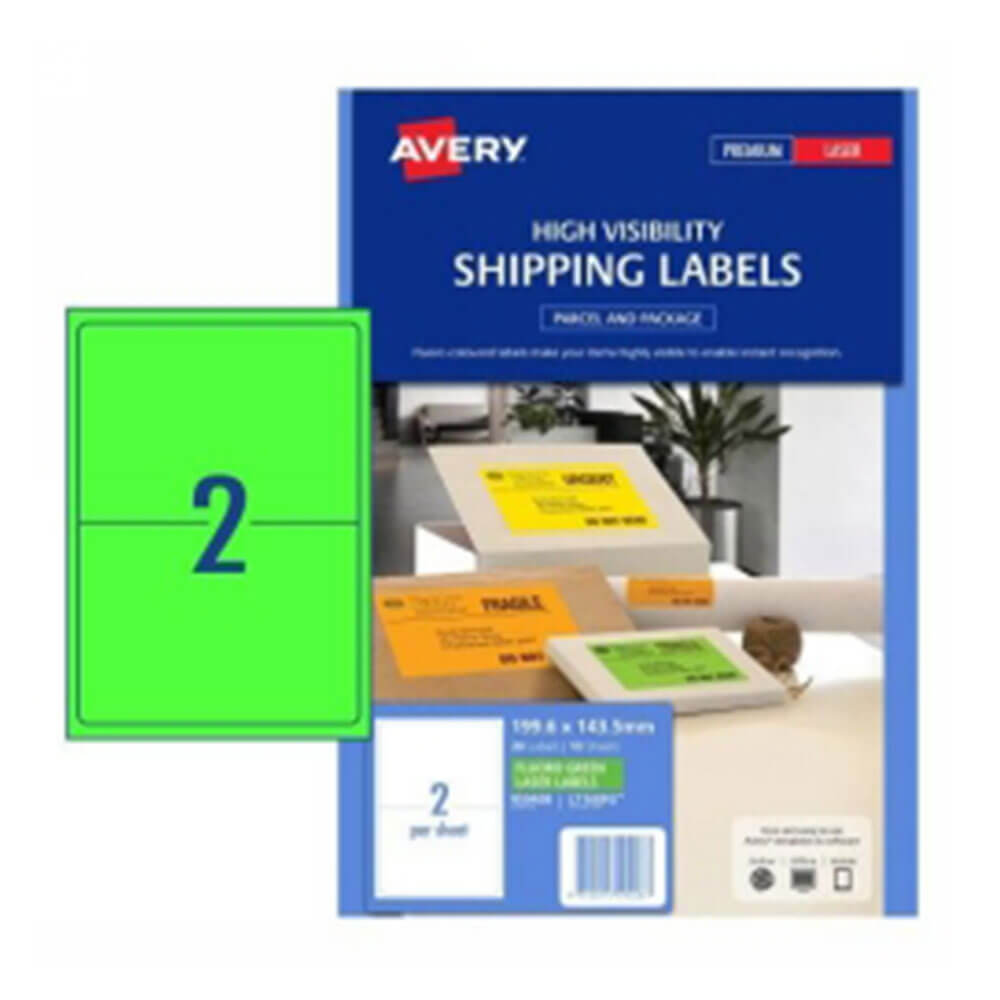 Étiquette d'expédition Avery High Visibility 10pk 2 / feuille