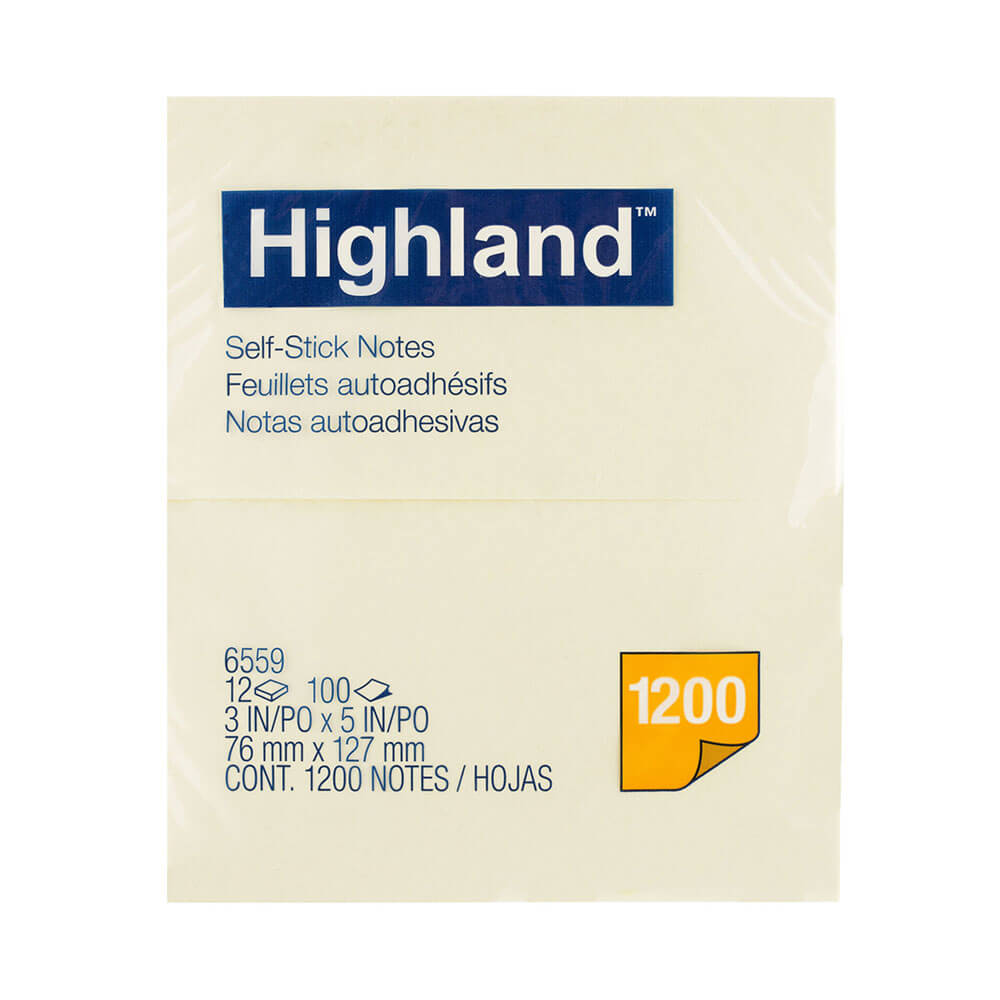 Highland Haftnotizen, Gelb, 12 Stück