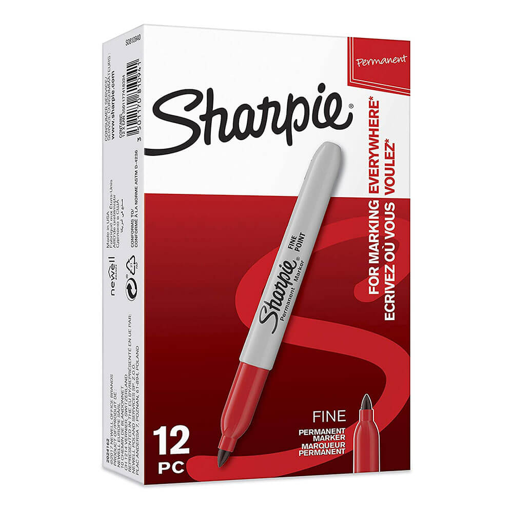 Sharpie Permanent Fine Marker 1.0mm (12pk)