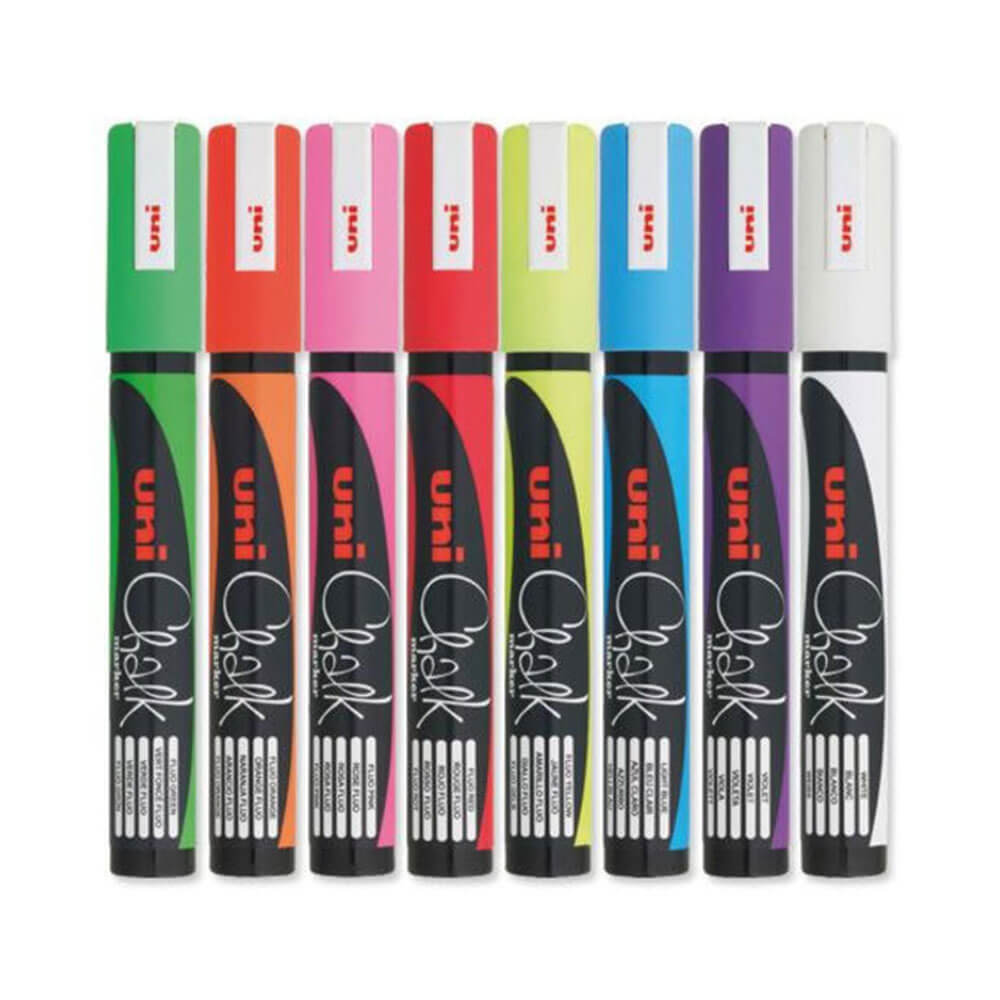 UNI CHALK MARKER ASSORTTED (12pk)