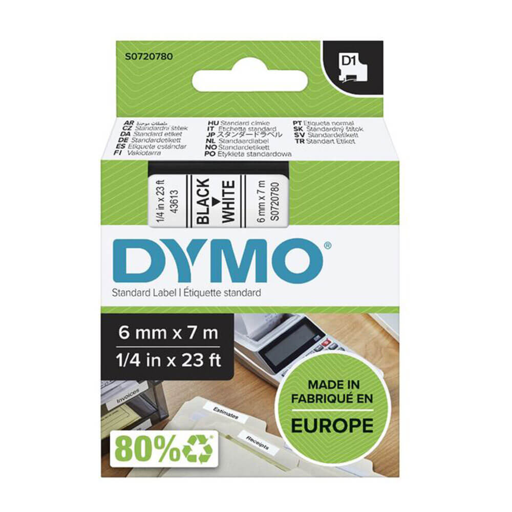 Etichetta nastro Dymo D1 6mmx7m