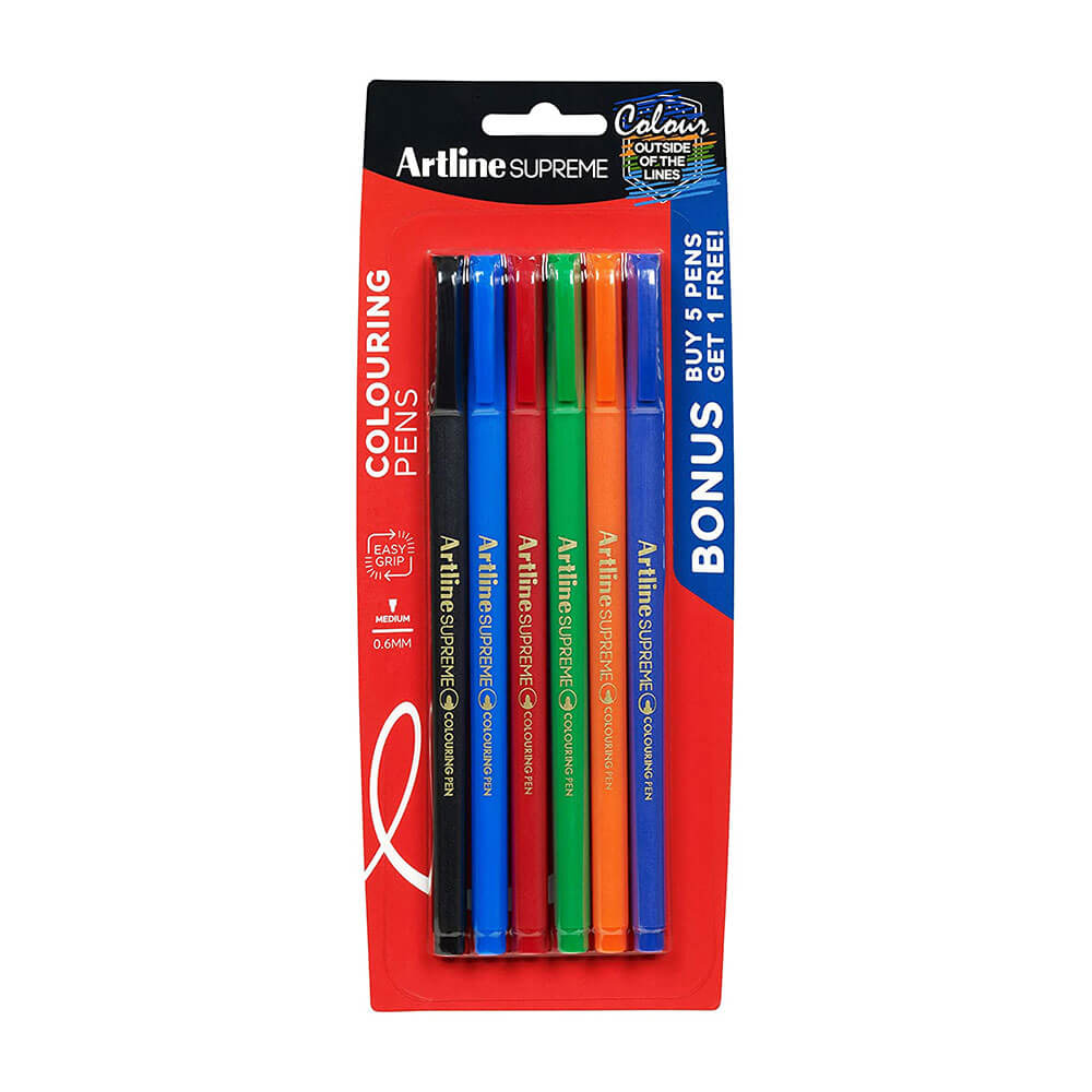 Artline Supreme Fineline Pen 0,6mm (6pk)