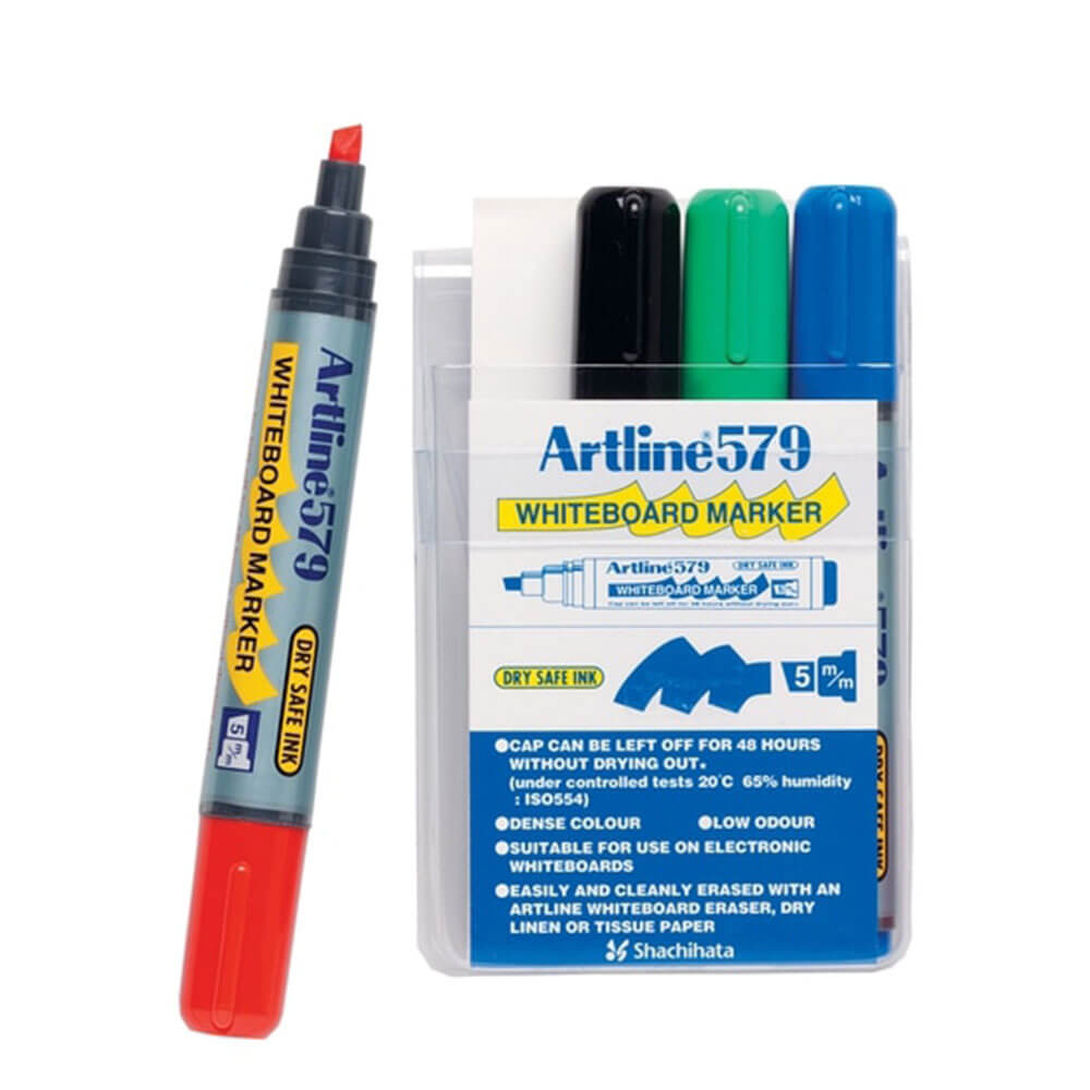 Artline Whiteboard Marker 5mm mejsel Assorteret