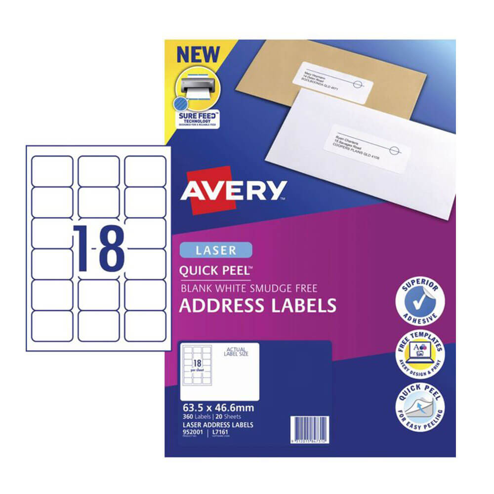 Etikett Avery Laser Retail Pack (20pk)