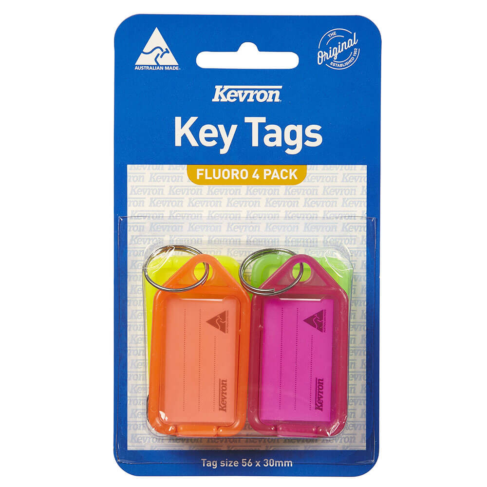 Kevron Key Tags 4pk (56x30 mm)