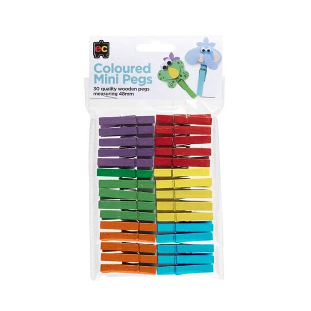 Mini Pegs de madeira EC 48mm (30pk)