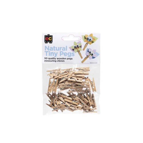 EC Wooden Tiny Pegs 25mm (50pk)