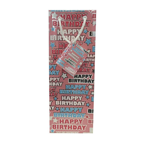 Ozcorp Happy Birthday Bottle Gift Bag