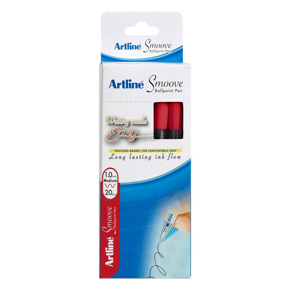 Artline Smoove Red Pen (Box of 20)