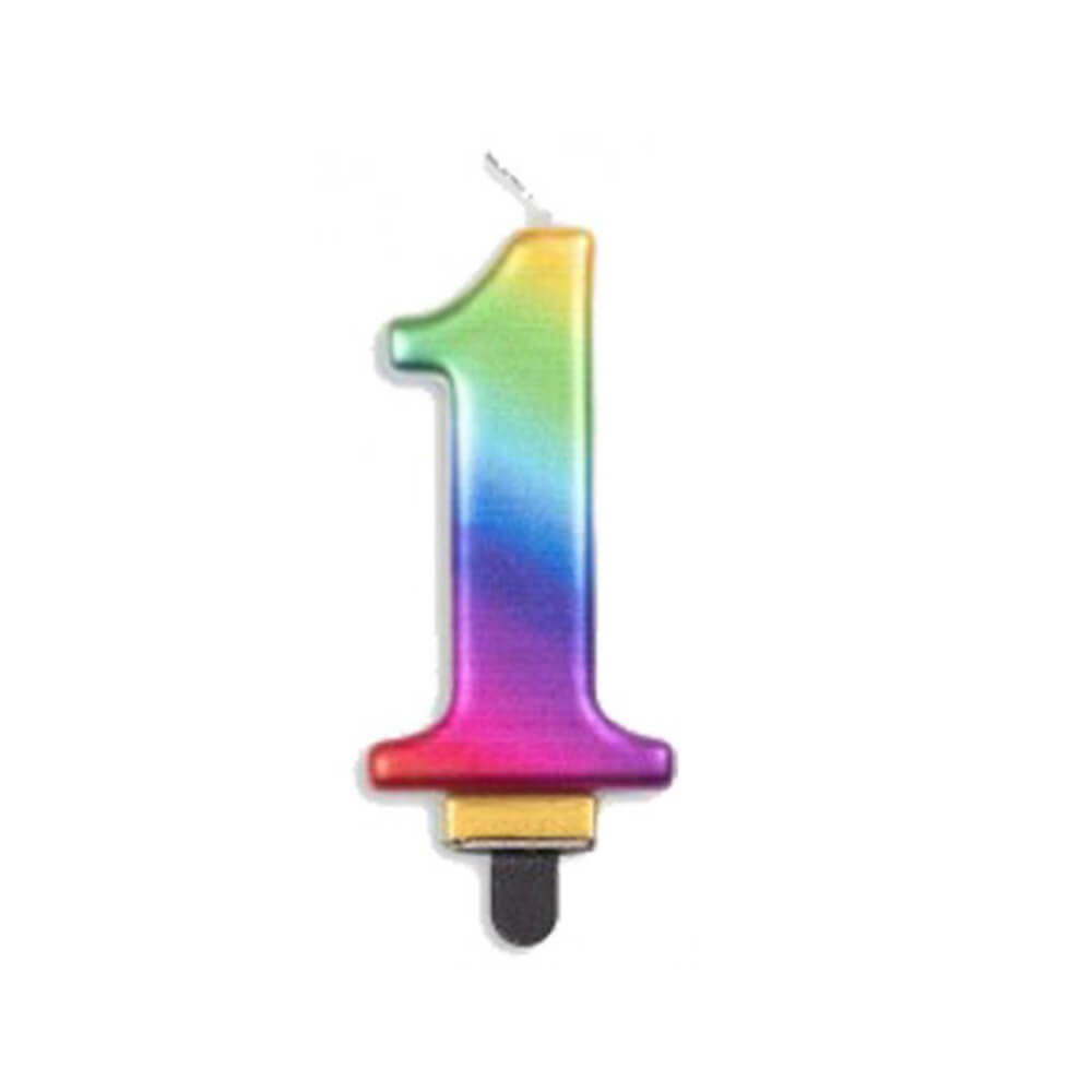 Alpen Metallic Rainbow Number Candle