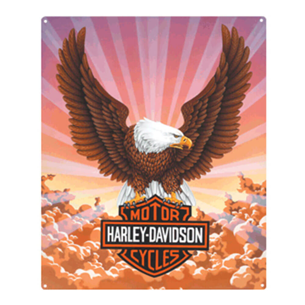 Harley Davidson Die Cut Embossed Tin Sign