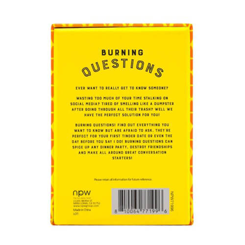 Burning Juicy Questions Card Game